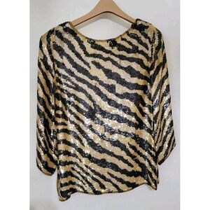 Vintage 1980's Jeanette Kastenburg St Martin Sequin Top Disco SEE MEASUREMENT